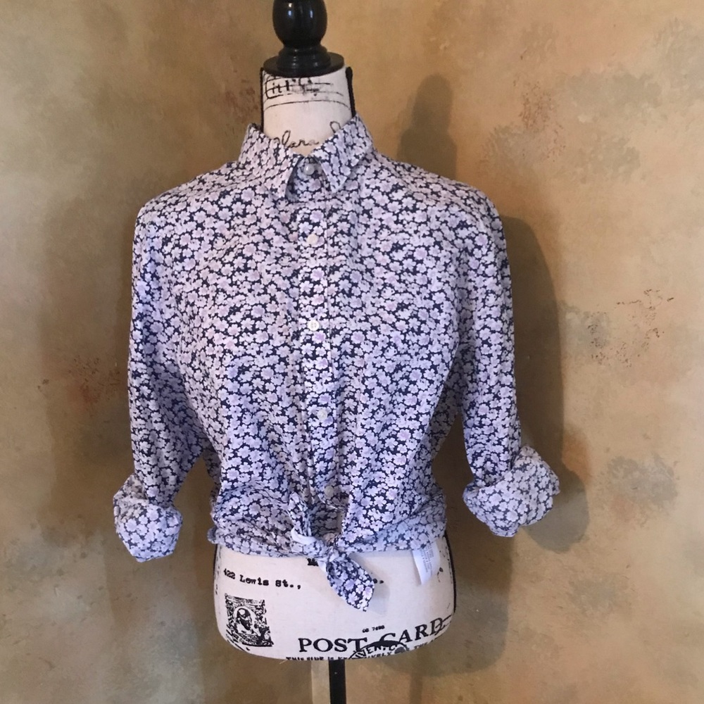 Purple Floral Button Down